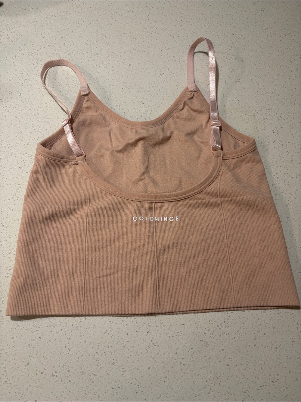 GoldHinge Nude/Pink Ribbed Sports Bralette